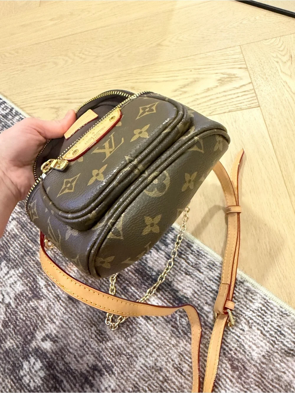 Designer Inspired Brown Monogram Crossbody Bag